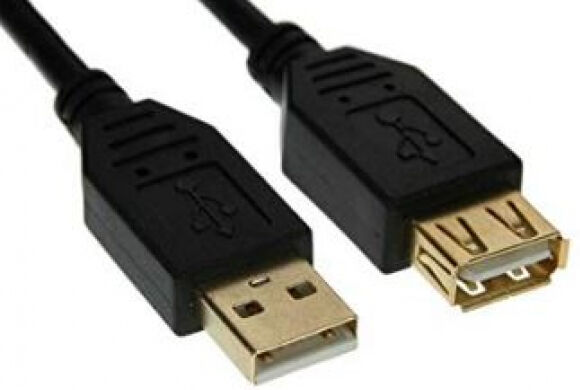 InLine 34618S - USB 2.0 Verlängerung, Stecker / Buchse, Typ A, schwarz, Kontakte gold, 2m