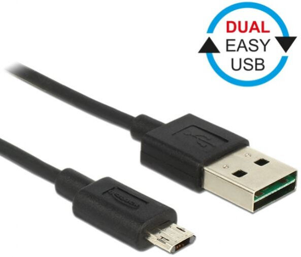 DeLock 83845 - Easy USB Kabel A -> Micro-B St/St 0.50m schwarz