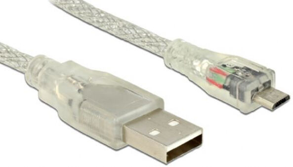 Delock 83897 - USB Kabel A -> Micro-B St/St 0.50m transparent