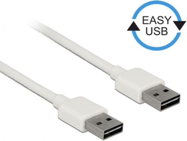 DeLock 85193 - Kabel EASY-USB 2.0 Typ-A Stecker > EASY-USB 2.0 Typ-A Stecker 1m Weiss