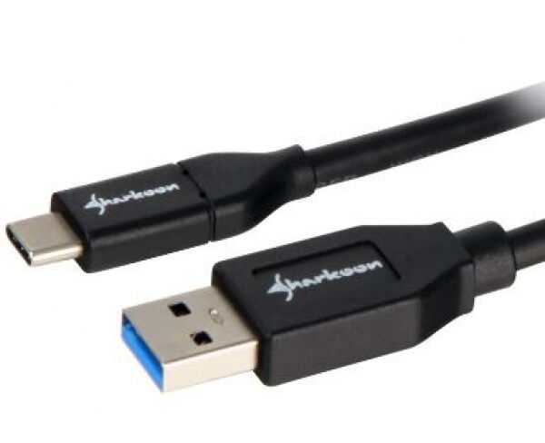 Sharkoon USB3.1 (Gen2) Kabel Stecker A -> C Schwarz - 1m