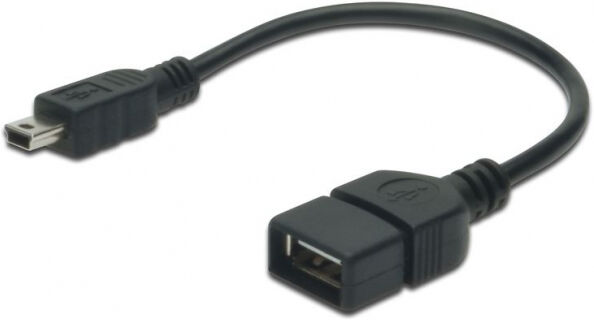 Digitus AK-300310-002-S - USB-Adapterkabel OTG / Typ mini B - A St/Bu - 0.2m