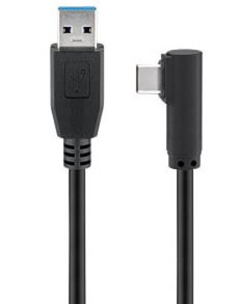 goobay 66500 - Kabel USB-A 3.0 Stecker > USB-C Stecker 90 grad gewinkelt - 0.5m