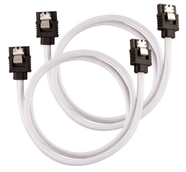 Corsair Premium Sleeved SATA-Kabel 60cm - Weiss