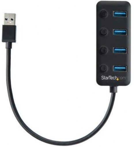 StarTech.com Startech HB30A4AIB - 4-Port USB 3.0 Hub - 4x USB-A mit individuellen An/Aus-Schaltern