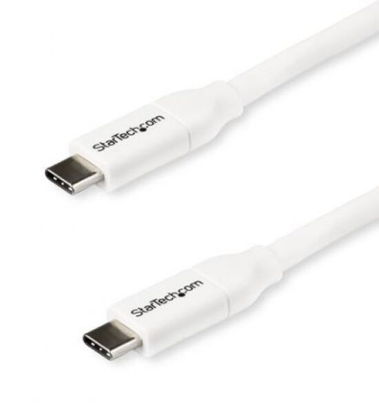 StarTech.com Startech USB2C5C2MW - USB-C auf USB-C Kabel mit 5A Power Delivery - St/St - Weiss - 2m - USB 2.0