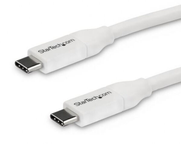 StarTech.com Startech USB2C5C4MW - USB-C auf USB-C Kabel mit 5A Power Delivery - St/St - Weiss - 4m - USB 2.0