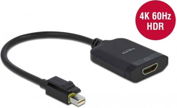 DeLock 65980 - Mini DisplayPort zu HDMI Adapter mit Einrastfunktion 4K 60 Hz Aktiv