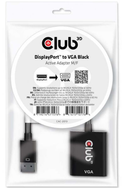 Club 3D CAC-2013 - Adapter DisplayPort > VGA aktiv