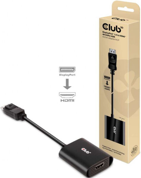 Club 3D CAC-1085 - DisplayPort 1.4 auf HDMI 4K120Hz HDR Aktiver Adapter St./B.