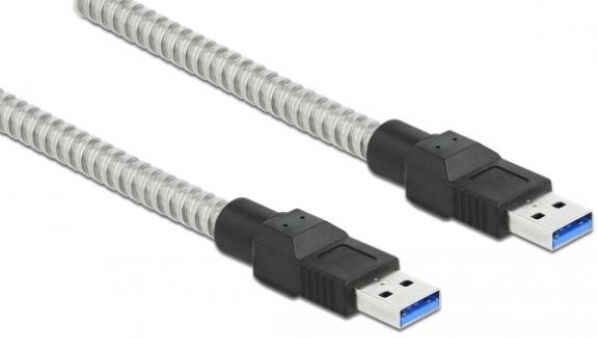 DeLock 86775 - USB 3.2 Gen 1 Kabel Typ-A Stecker zu Typ-A Stecker mit Metallmantel - 1m