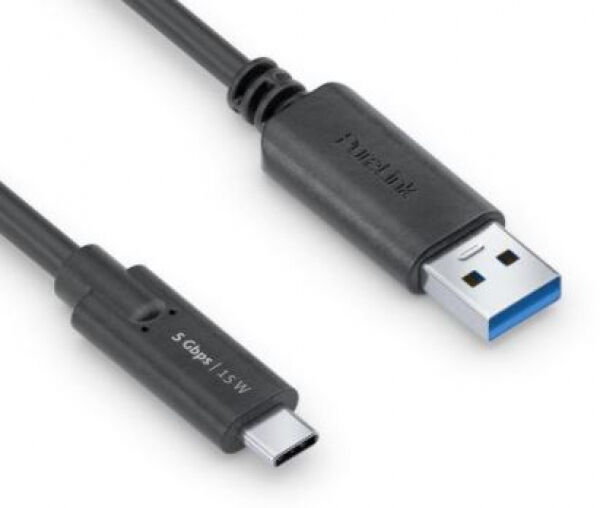 PureLink USB 3.1-Kabel (Gen 1) USB C - USB A Schwarz - 1m