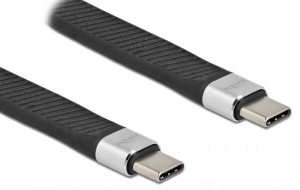 DeLock 86940 - USB 2.0 FPC Flachbandkabel USB Type-C zu USB Type-C / PD 5 A E-Marker - 13 cm