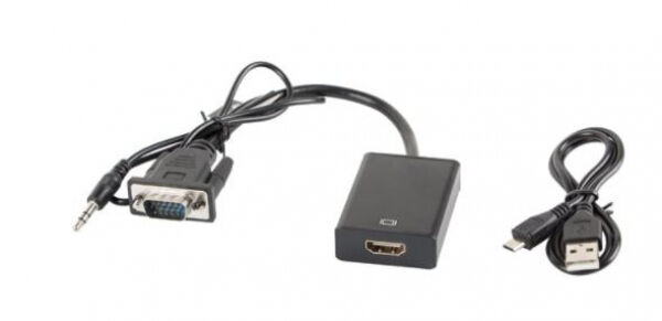 Lanberg AD-0021-BK - VGA + Audio auf HDMI Adapter