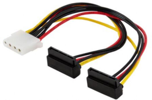 Savio AK-12 - Molex zu 2 x SATA-Stromkabel / gewinkelt