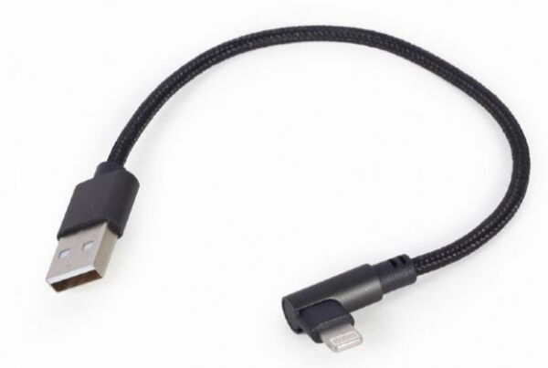 Gembird CC-USB2-AMLML-0.2M - Abgewinkeltes 8-poliges USB-Lade- und Datenkabel / Lightning - 0.2m