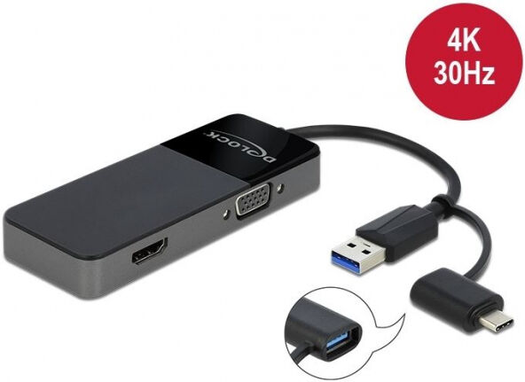 DeLock 64085 - Adapter USB 3.0 zu 4K HDMI + VGA