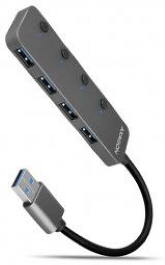 Axagon HUE-MSA - Superspeed USB-A Switch Hub, 4x USB 3.0, aktiv - 20cm, schwarz