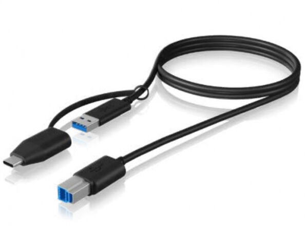 Icy Box IB-CB032 - USB 3.0 Type-B to USB Type-A & Type-C cable - 1m