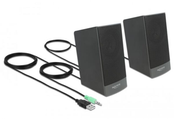 DeLock 27001 - USB Stereo 2.0 Lautsprecher mit 3,5 mm Klinkenstecker und USB Stromversorgung