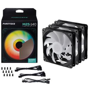 PHANTEKS M25 PWM D-RGB Lüfter, 3er Pack - 140mm, schwarz