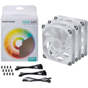 PHANTEKS M25 PWM D-RGB Lüfter, 3er Pack - 140mm, weiss