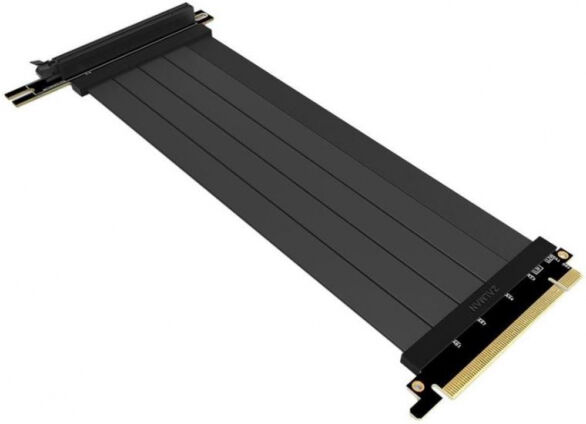 Zalman Riser Flachband-Kabel - PCI-E 4.0 x16, 90 Grad, 22cm - schwarz