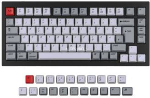 Divers Keychron ISO OEM Dye-Sub PBT Keycap-Set / Hellgrau/Dunkelgrau - GER-Layout