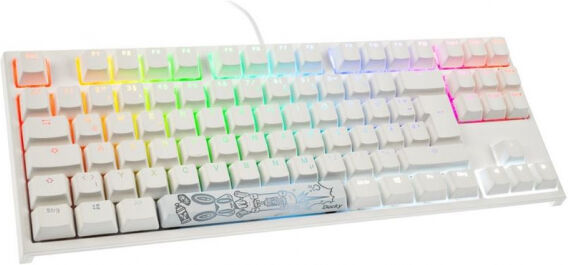 DuckyChannel Ducky ONE 2 TKL PBT Gaming Tastatur / MX-Speed-Silver / RGB LED - weiss - GER-Layout