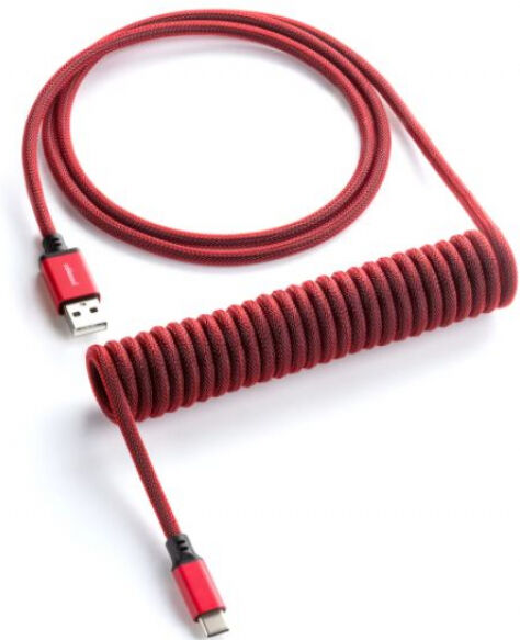 CableMod Classic Coiled Keyboard Cable USB-C zu USB Typ A, Republic Red - 150cm