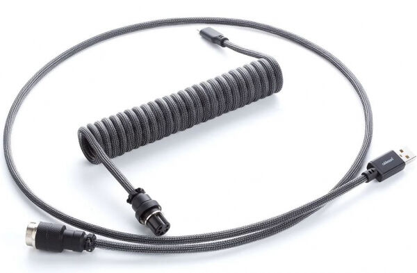 CableMod Pro Coiled Keyboard Cable USB-C zu USB Typ A, Carbon Grey - 150cm