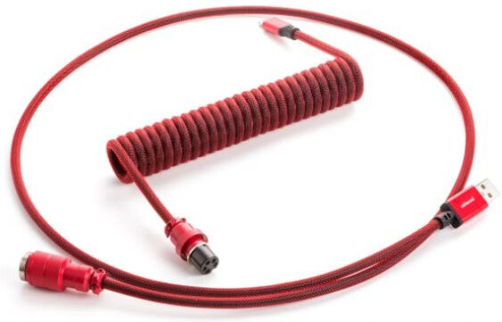 CableMod Pro Coiled Keyboard Cable USB-C zu USB Typ A, Republic Red - 150cm