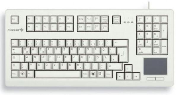 Cherry Touch Board G80-11900 - Kompakte Tastatur mit integriertem Touchpad (CH-Layout)