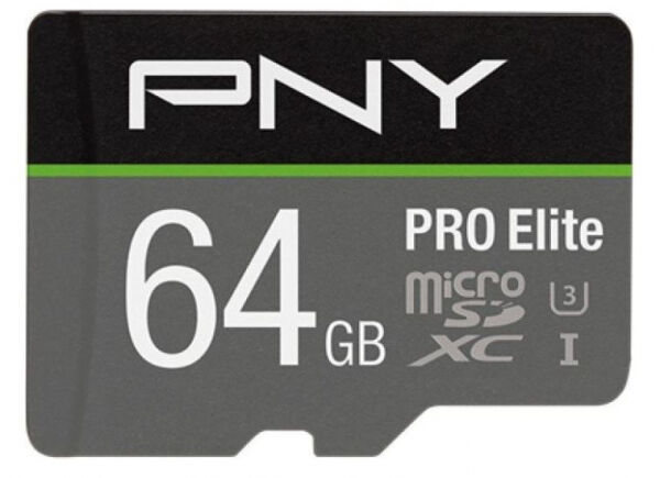 PNY microSDXC-Card Elite Pro Class10 / UHS-I U3 / A1 / V30 - 64GB