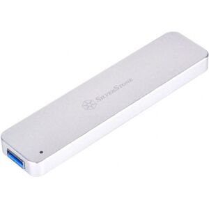 Silverstone ssT-MS09S - ext. B-Key-SATA-M.2-ssD Gehäuse Silber - USB3.1 Gen2