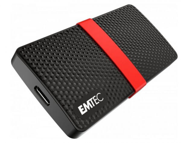 Emtec X200 SSD (ECSSD512GX200) - portable SSD Schwarz/Rot - 512GB - USB-C 3.2