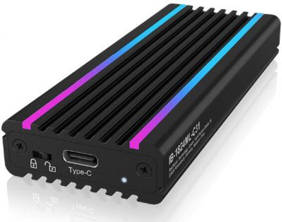 Icy Box IB-1824ML-C31 - USB Type-C Gehäuse für M.2 NVMe SSD mit RGB Beleuchtung