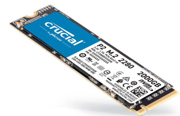 Crucial P2 SSD (CT2000P2SSD8) - M.2 2280 PCIe 3.0 x4 - 2TB
