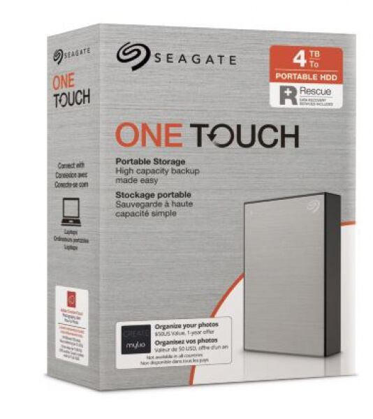 Seagate One Touch Portable (STKC4000401) - ext. 2.5 Zoll HD Silber - 4TB - USB3.0