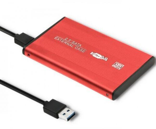 Qoltec 51860 - ext. 2.5 Zoll HD-Gehäuse Rot - USB3