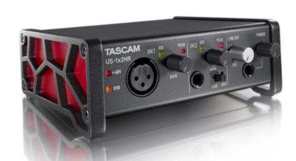 Tascam US-1x2HR - USB Audio Interface, 2 In/Out, USB 2.0