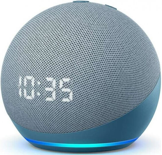 Amazon Echo Dot (4 Gen.) - Bluetooth Lautpsrecher - Blau/Grau mit Uhr