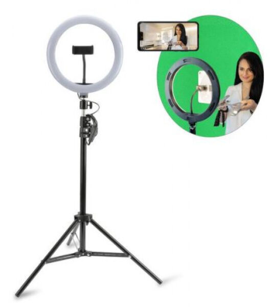 4smarts Loomipod XL mit Green Screen - Stylisches Stativ mit LED-Lampe und Green Screen