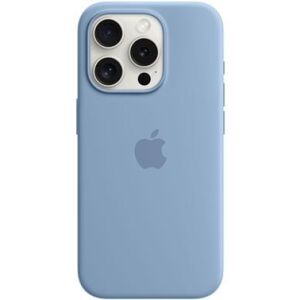 Apple Silikon Case mit MagSafe (hellblau, iPhone 15 Pro)