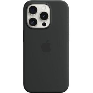 Apple Silikon Case mit MagSafe (schwarz, iPhone 15 Pro)