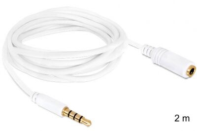 DeLock 84480 - Kabel Audio Klinke 3.5 mm Stecker / Buchse Iphone 4 Pin 2 m