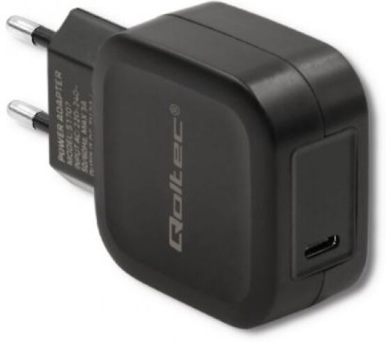 Qoltec 51707 - Wandladegerät 1 x USB-C PD - Schwarz