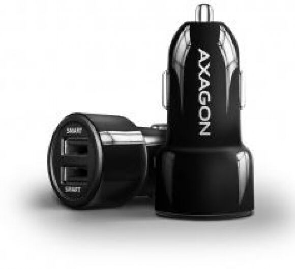 Axagon PWC-5V5 - Auto-Ladegerät, 2x USB-A SmartCharge, 24 W, CL-Stecker - schwarz