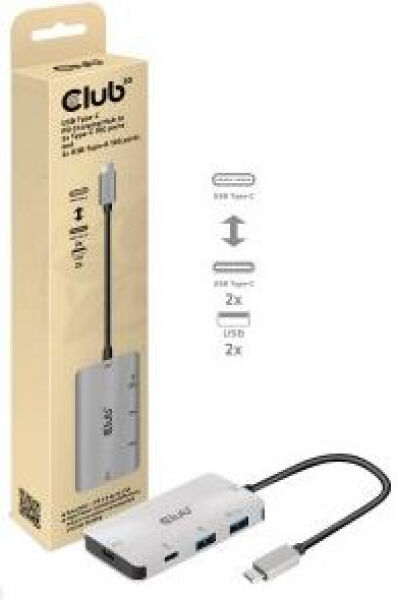 Club 3D CSV-1543 - USB Gen2 Type-C PD Charging Hub to 2x Type-C 10G ports and 2x USB Type-A 10G ports