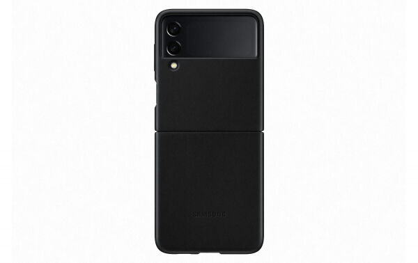 Samsung - Z Flip3 Leather Cover Black